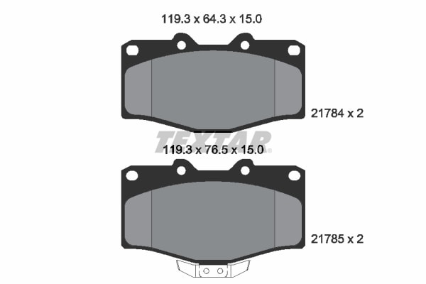 Brake pads - 1983 – 1989 Toyota Hilux IV Pickup (N5, N6) 1.8 (YN51, YN56) (58 kW / 79 HP)