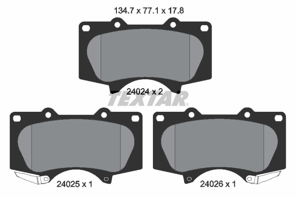 Brake pads - 1995 – 2005 Toyota Hilux VI Pickup (N1) 3.4 4WD (RZN140) (140 kW / 190 HP)