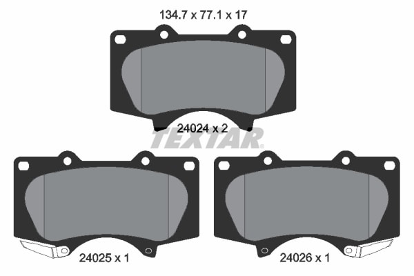 Brake pads - 1995 – 2005 Toyota Hilux VI Pickup (N1) 3.4 4WD (RZN140) (140 kW / 190 HP)