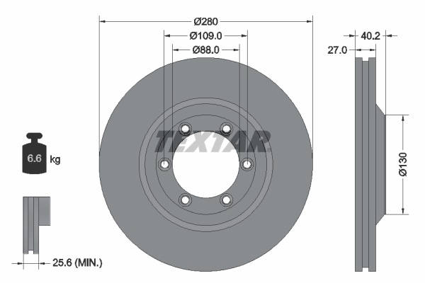 Brake discs - 2012 – 2018 Isuzu D-Max II (TFR, TFS) 2.5 CRDi 4x4 (TFS86J) (120 kW / 163 HP)