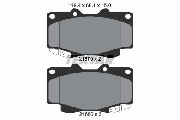 Brake pads - 2004 – 2015 Toyota Fortuner (N5, N6) 2.7 4WD (TGN51_, TGN51R) (118 kW / 160 HP)