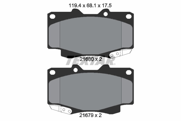 Brake pads - 1997 – 2000 Toyota Hilux VI Pickup (N1) 2.7 EFI 4WD (RZN140, RZN169) (110 kW / 150 HP)